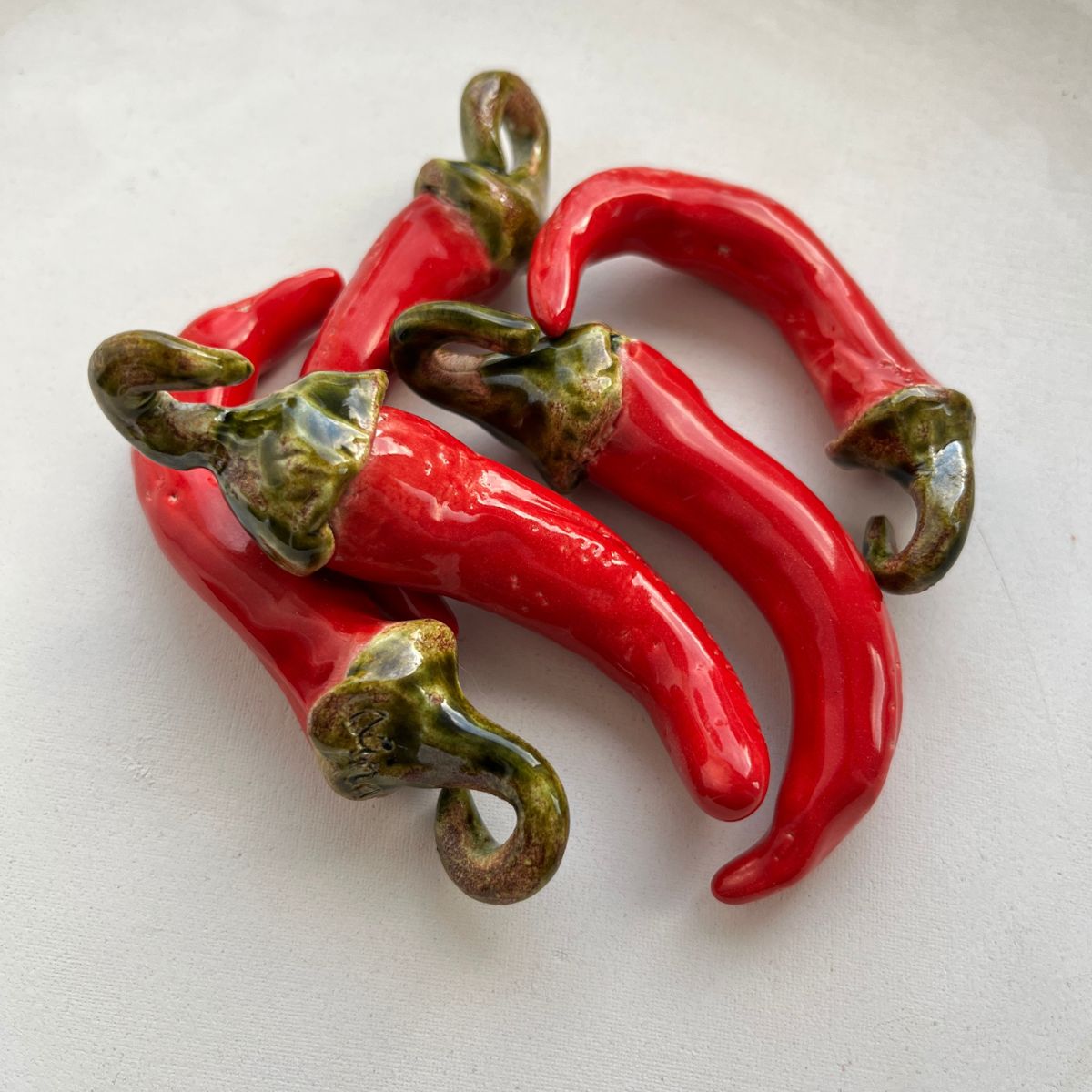 Keramikinių eglutės žaisliukų rinkinys Čili ir Apelsinas - Image 3